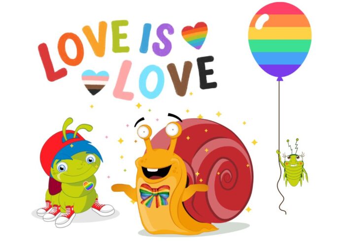 FINN Lotte und Toni im pride month weißer Hintergrund FINN Lotte und Toni im pride month weißer Hintergrund