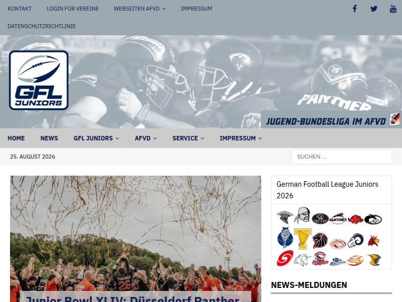 Junior Bowl XXXIX: Die besten deutschen Nachwuchsteams im Stadion oder im Livestream sehen!