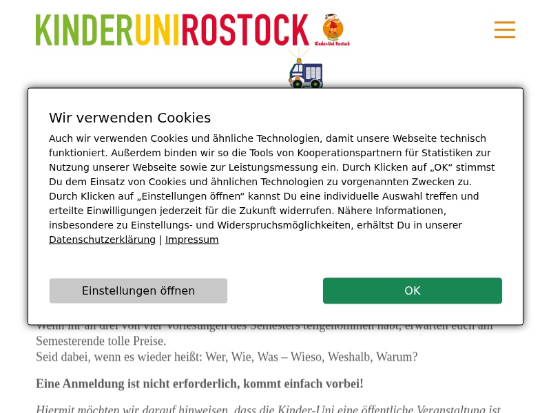 Für Neugierige - Kinderuni Rostock