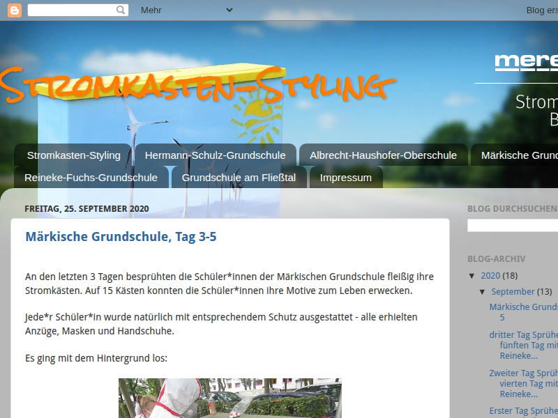 Stromkasten-Styling: Alle Stromkästen der Borsigwalder Grundschule