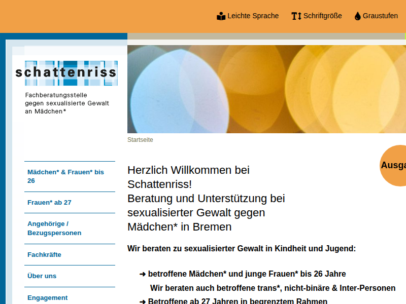 Startseite - Schattenriss e.V. Fachberatungsstelle gegen sexualisierte Gewalt an Mädchen*