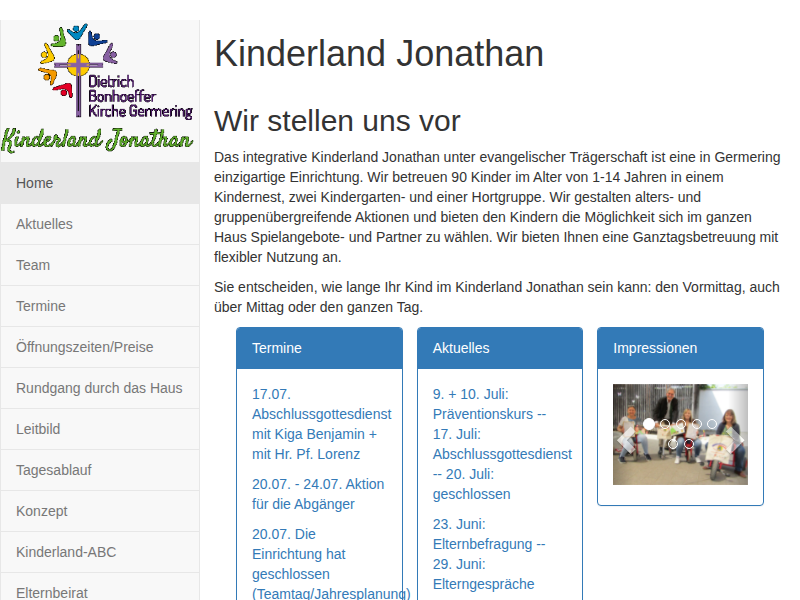 Kinderland Jonathan - Aktuelles
