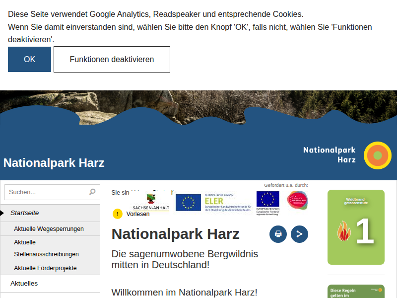 Geopark-Informationszentren in Goslar und Stankt Andreasberg ausgezeichnet | Aktuelles | Nationalpark Harz