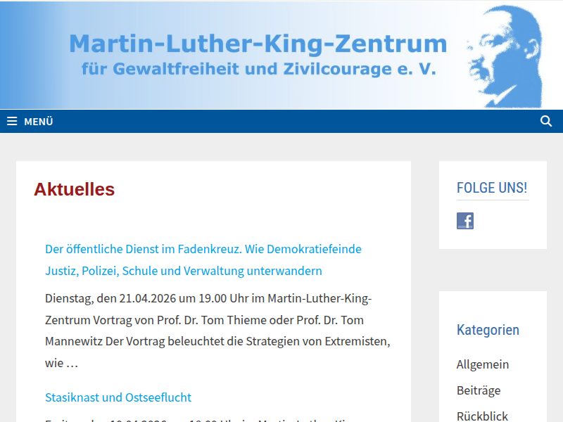 Ausstellung "Die Junge Gemeinde in der DDR" - Martin-Luther-King-Zentrum Werdau