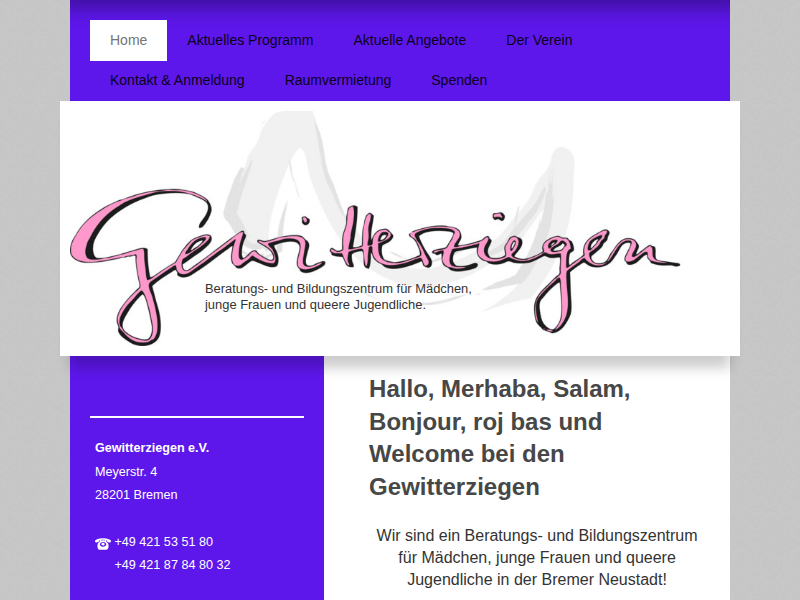Gewitterziegen e.V. - Beratung für Mädchen* und junge Frauen*