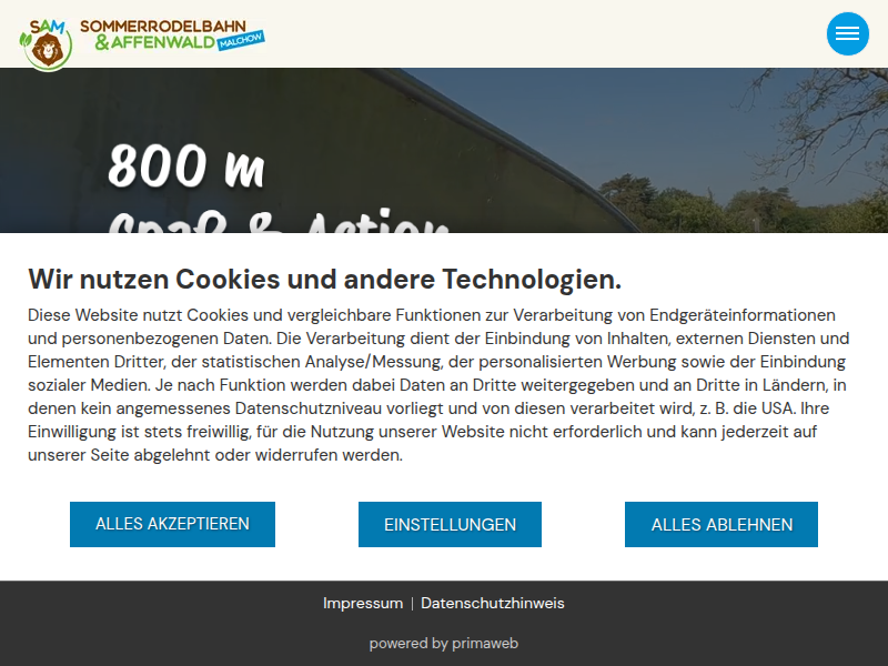Impressum - Sommerrodelbahn & Affenwald Malchow