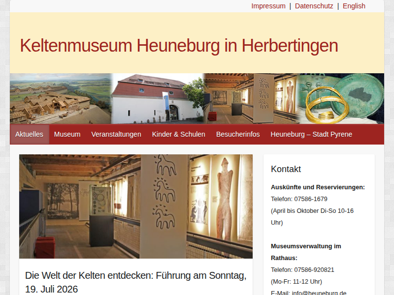 Heuneburgmuseum startet in die neue Saison | Keltenmuseum Heuneburg in Herbertingen