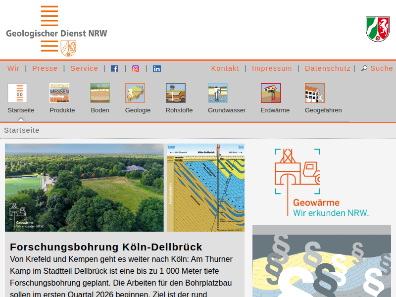Kernbohrungen 2025 | Geologischer Dienst NRW