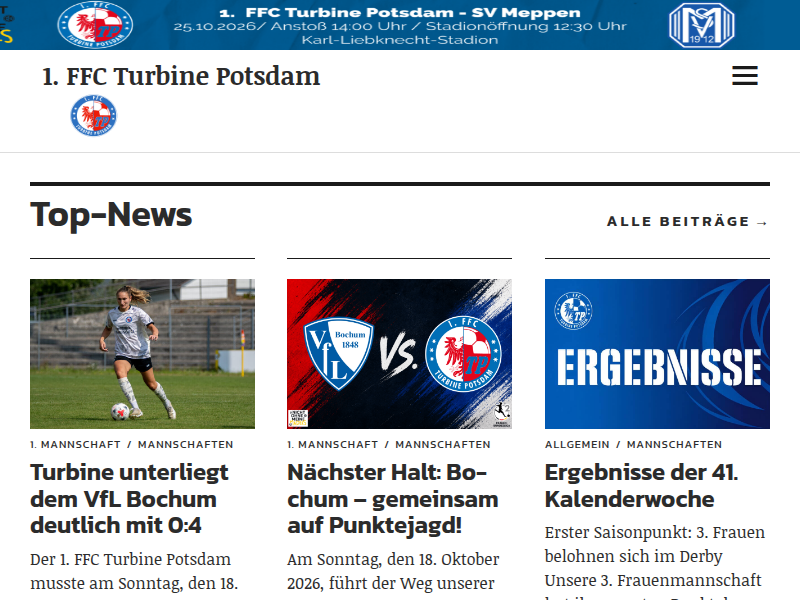 Internationaler AOK Turbine Hallencup – AC Sparta Prag - 1. FFC Turbine Potsdam
