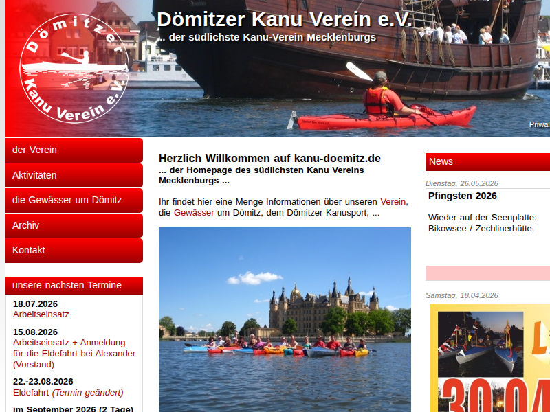 Eldefahrt 2013 - auf Löcknitz, Elbe und Elde • News • Dömitzer Kanu Verein e.V.