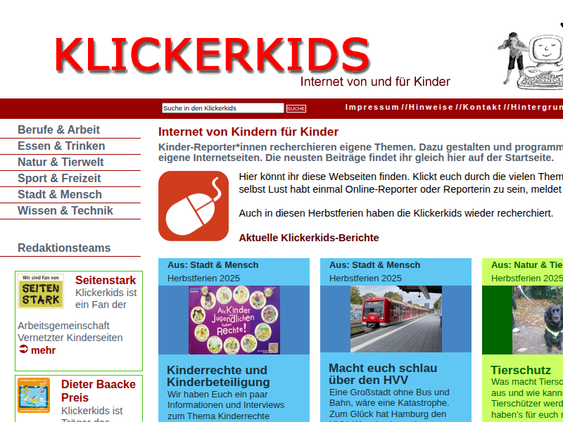 Klickerkids - Internetzeitung von Kindern für Kinder