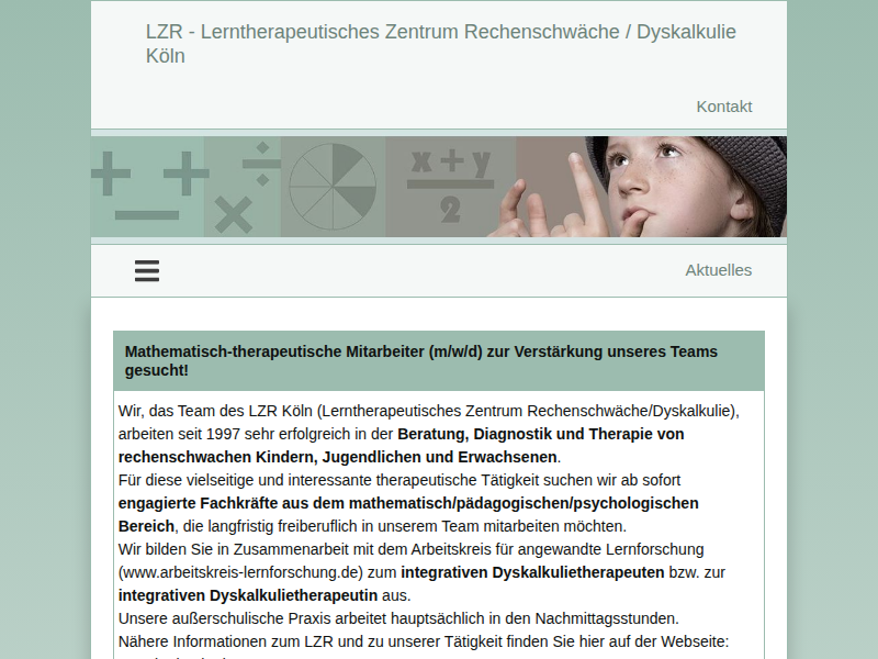 Lerntherapeutisches Zentrum Rechenschwäche / Dyskalkulie: LZR