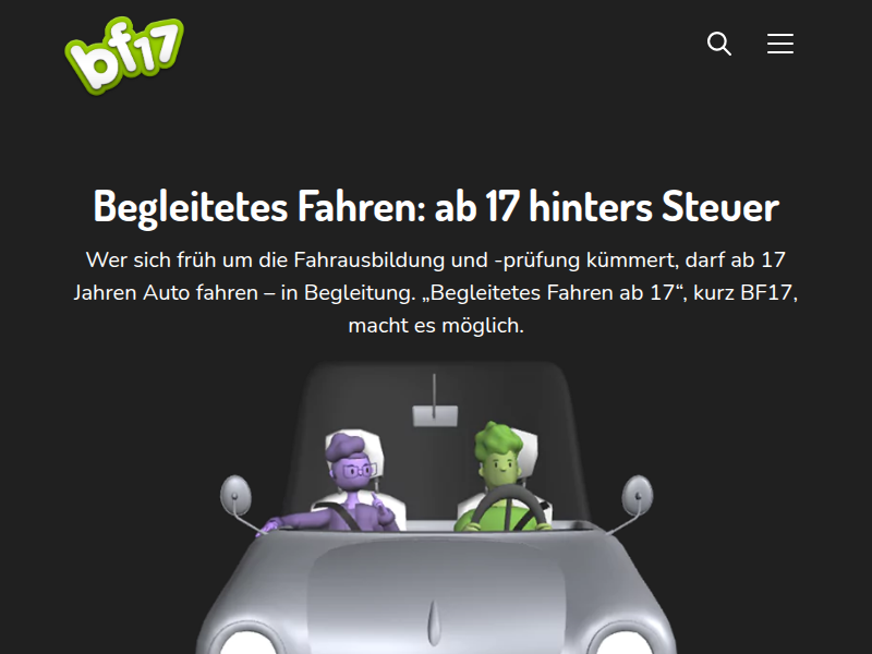 Datenschutzerklärung - Begleitetes Fahren ab 17