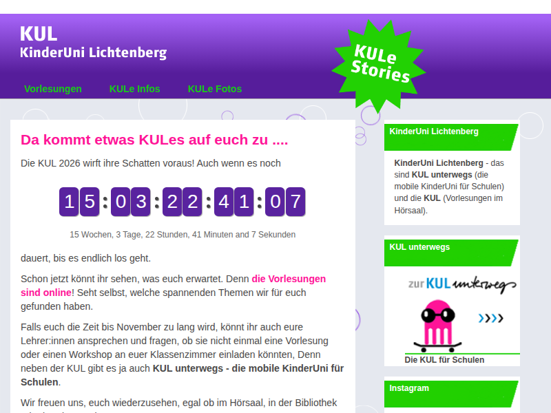 Wann, wo, wie? | Kinderuni Berlin