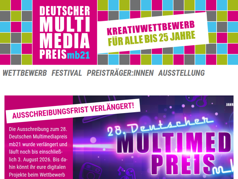 Ausstellung - Konzept - Deutscher Multimediapreis mb21