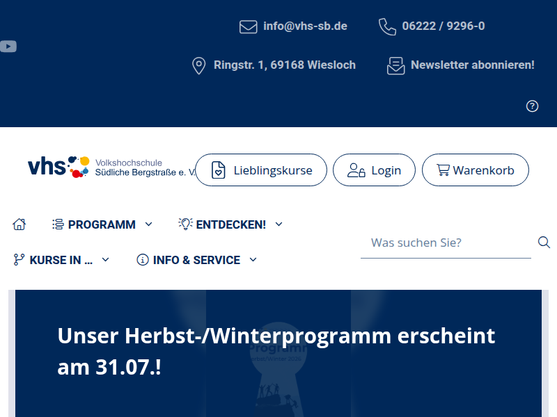 Programm - vhs Südliche Bergstraße e. V.