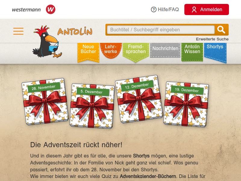 Antolin - Leseförderung von Klasse 1 bis 10