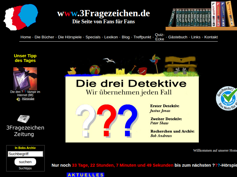 www.3fragezeichen.de - Die drei Fragezeichen - Lexikon