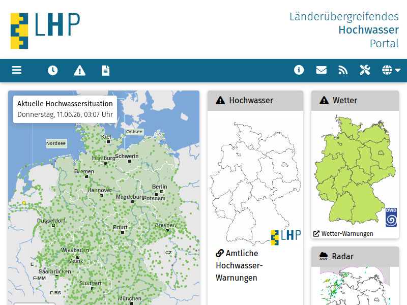 Hochwasserlage in Deutschland