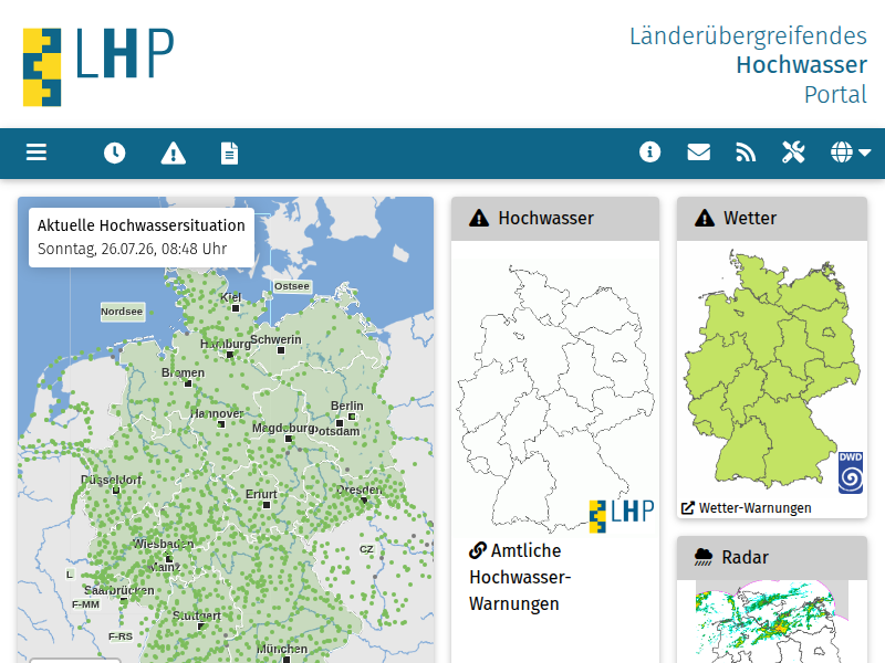 Hochwasserlage in Deutschland