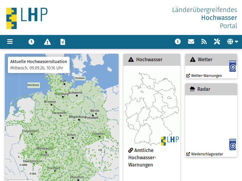 Hochwasserlage in Deutschland