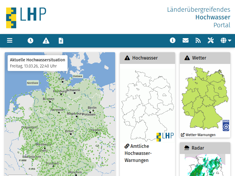 Hochwasserlage in Deutschland