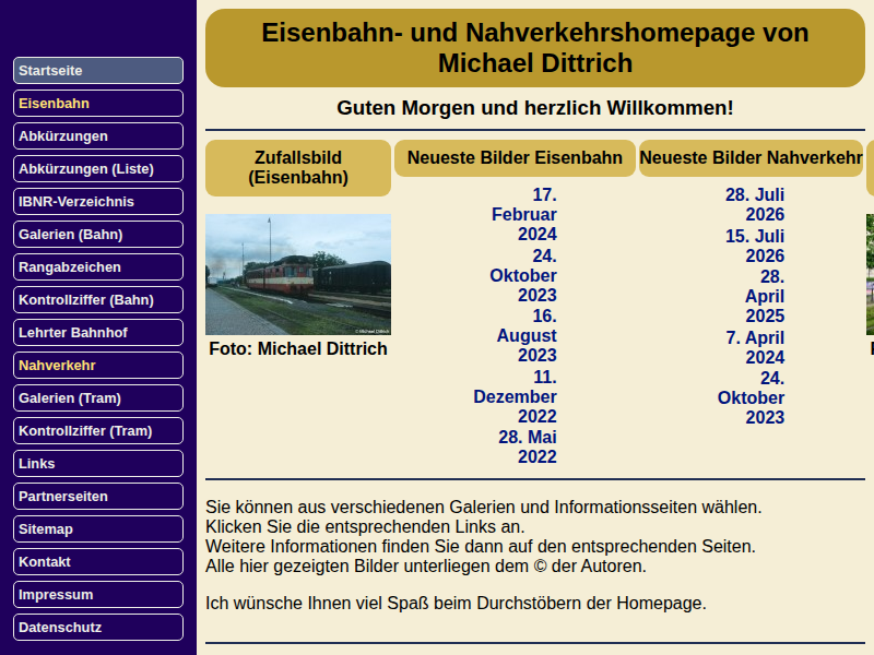 Eisenbahn- und Nahverkehrshomepage von Michael Dittrich
