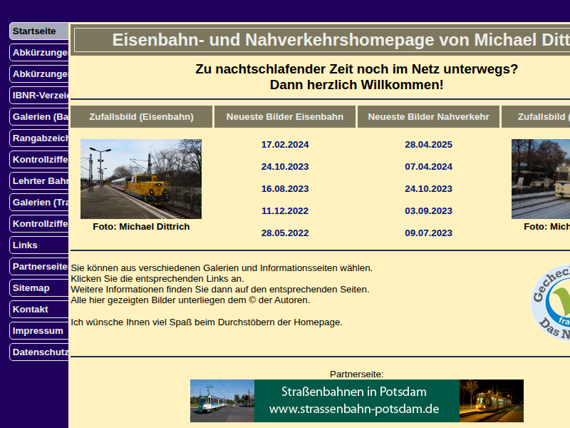 Eisenbahn- und Nahverkehrshomepage von Michael Dittrich
