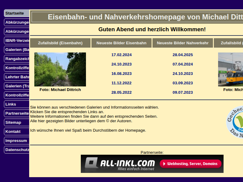 Eisenbahn- und Nahverkehrshomepage von Michael Dittrich