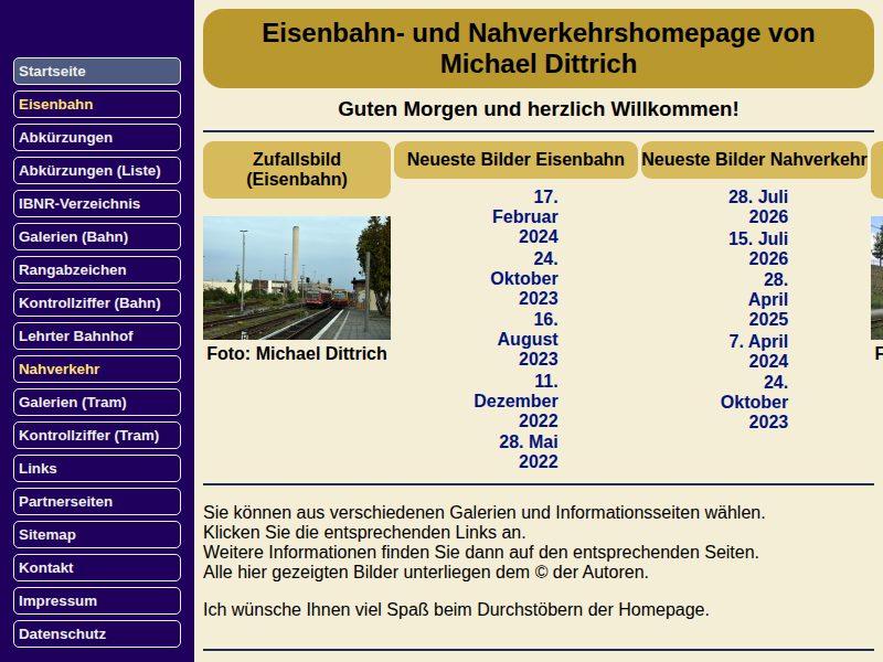 Eisenbahn- und Nahverkehrshomepage von Michael Dittrich