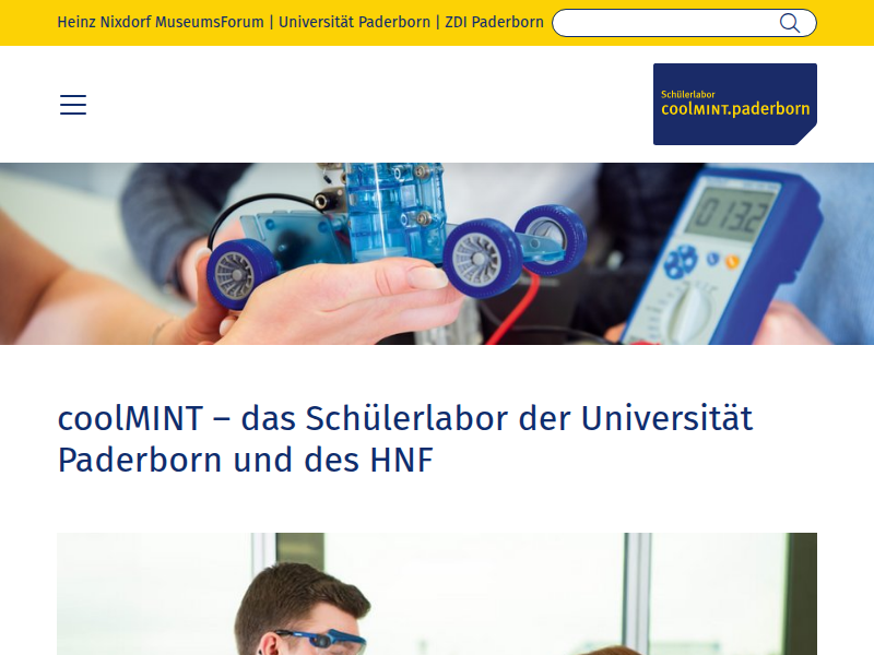 Schülerlabor der Uni Paderborn und des HNF | coolMINT Paderborn