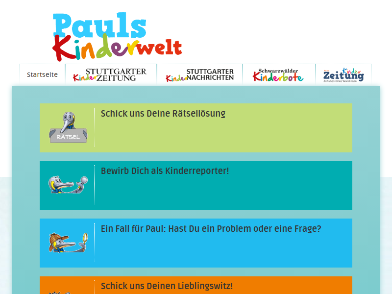 Meine Kinderzeitung - Zeitungsverlag Waiblingen - Pauls Kinderwelt - Kinderzeitung