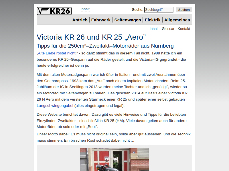 2017-12-31: Rückblick - ein weiteres Jahr mit dem Victoria–Gespann - KR26.de