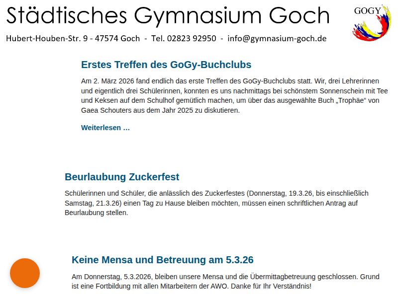Gymnasium Goch – Quartalskonferenz EF (alle Lehrer EF)