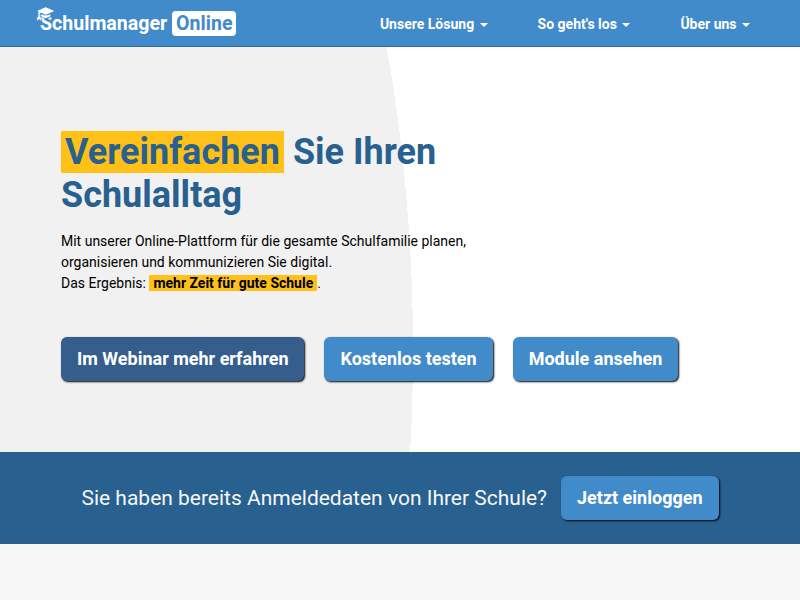Schulmanager Online: Web-Plattform für die Schulorganisation