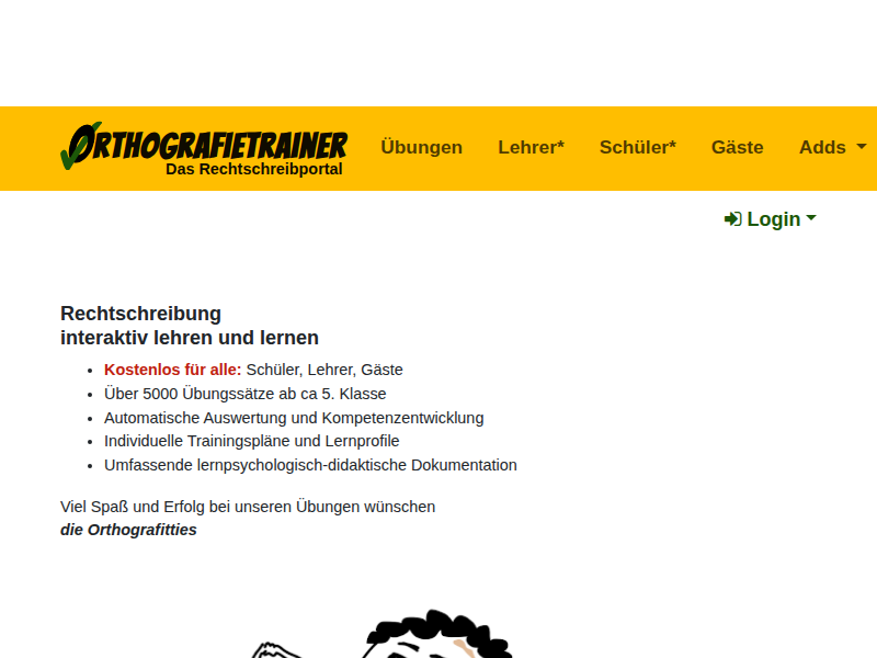 - Orthografietrainer.net: Schülerbereich