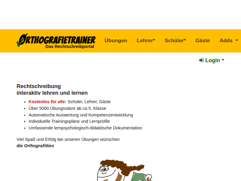 - Orthografietrainer.net: Lehrerbereich