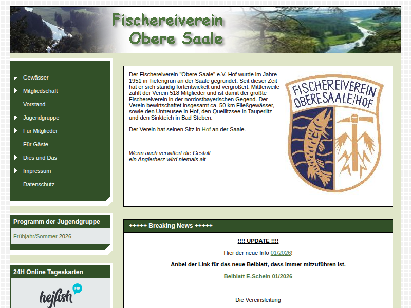 Fischereiverein Obere Saale - Startseite