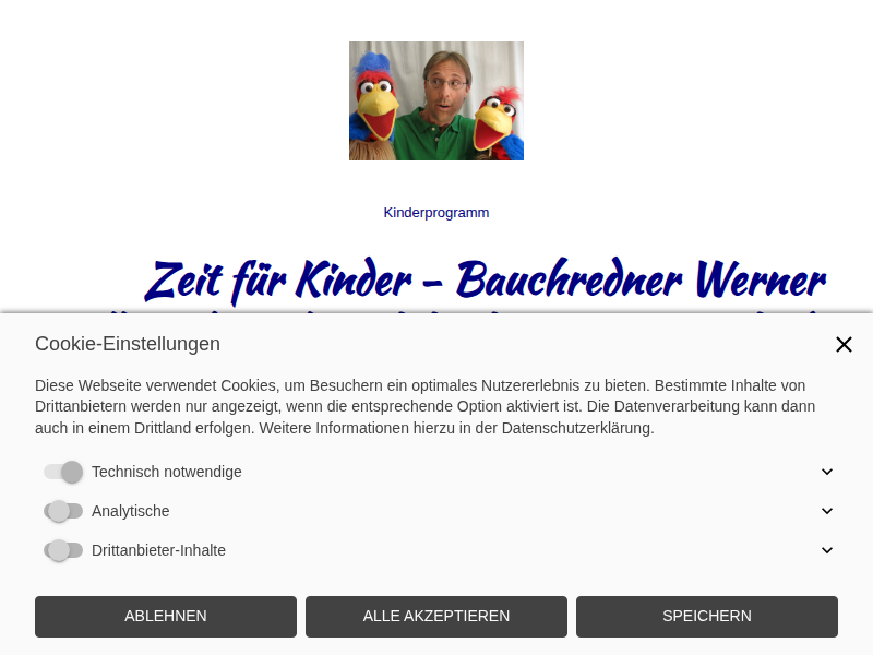 Kinder - Bauchredner - Kindergeburtstag - Kinderprogramm – Drehorgelspieler - Dachau