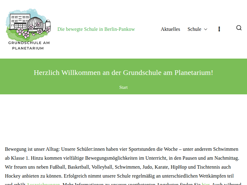 Herzlich willkommen, liebe Erstklässler! – Grundschule am Planetarium
