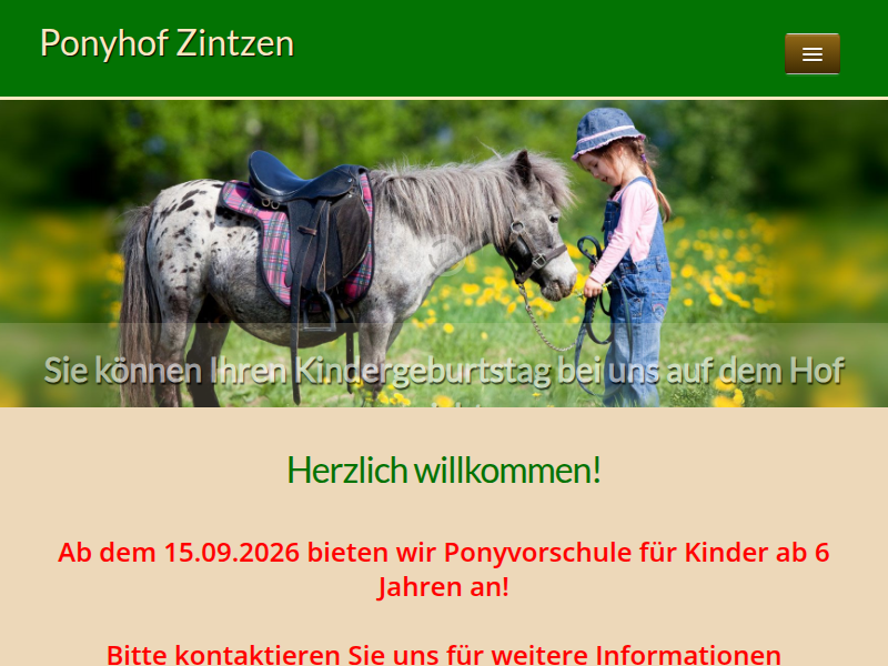 Ponyhof Zintzen in Würselen Ponyverleih