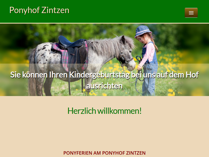 Ponyhof Zintzen in Würselen Ponyverleih
