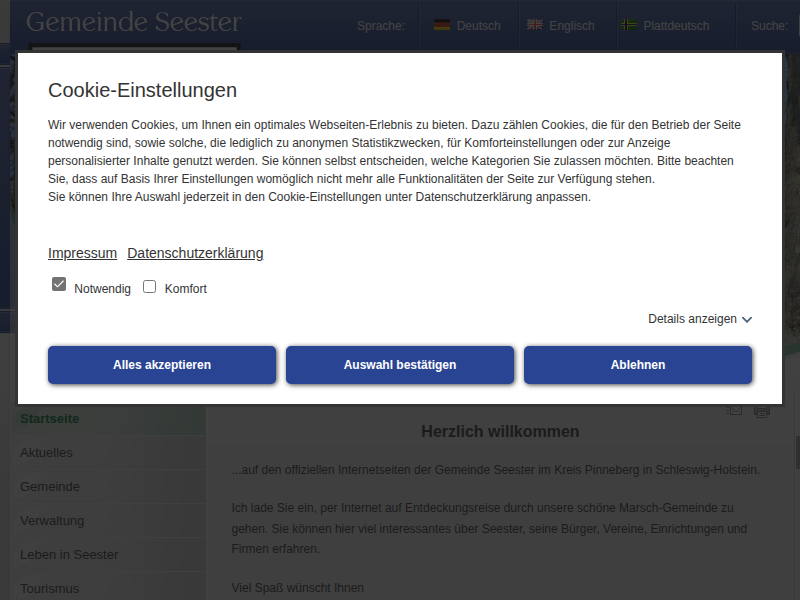 Seester - Sitzung der Gemeindevertretung der Gemeinde Seester