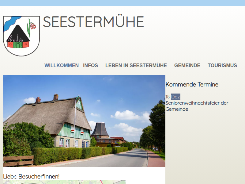 Chronologisches Zeitgeschehen von Seestermühe – Seestermühe