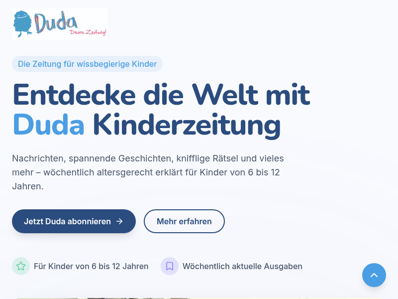 Duda Kinderzeitung – Aktuelle Nachrichten für Kinder ab 6 Jahren