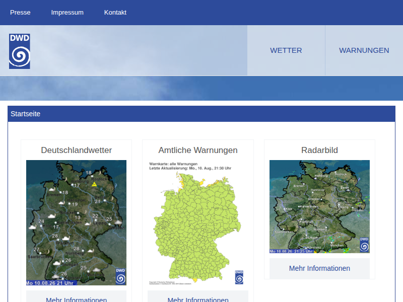 Deutscher Wetterdienst - Berlin und Brandenburg