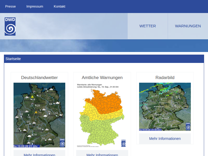 Deutscher Wetterdienst - Bericht NRW
