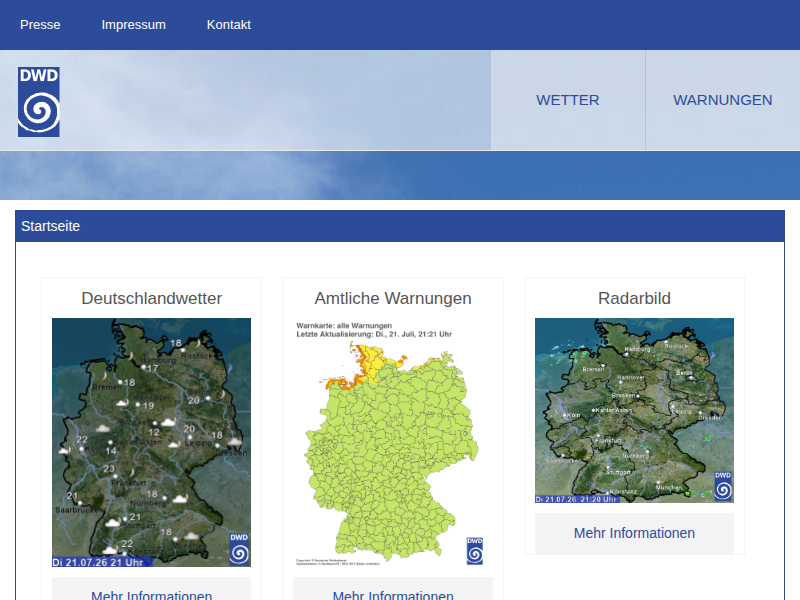 Deutscher Wetterdienst - heute-aktuell