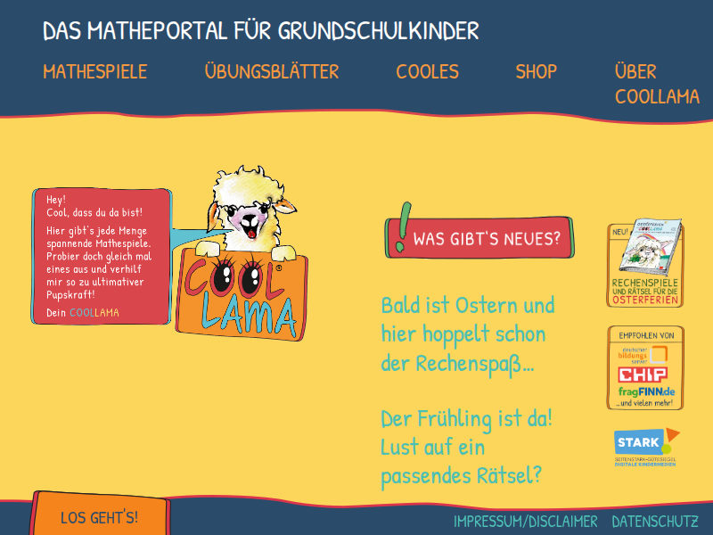COOLLAMA – Das Matheportal für Grundschulkinder