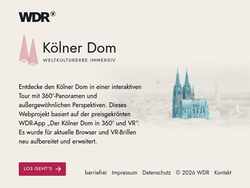 Den beleuchteten Kölner Dom bei Nacht in 360° erleben
